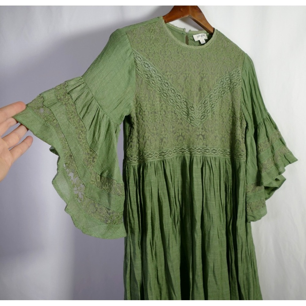 Umgee Renaissance Flare Sleeve Festival Dress Size S Lace Forest Fairy Romantic